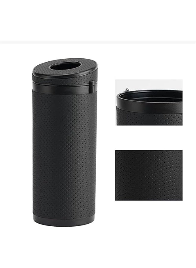 1PCS Car Tissue Holder, Tissues Cylinder Box, PU Leather Tissue Holder, for Car Container Tissues Tube, for Car Home Office Use ,Black - Image 2